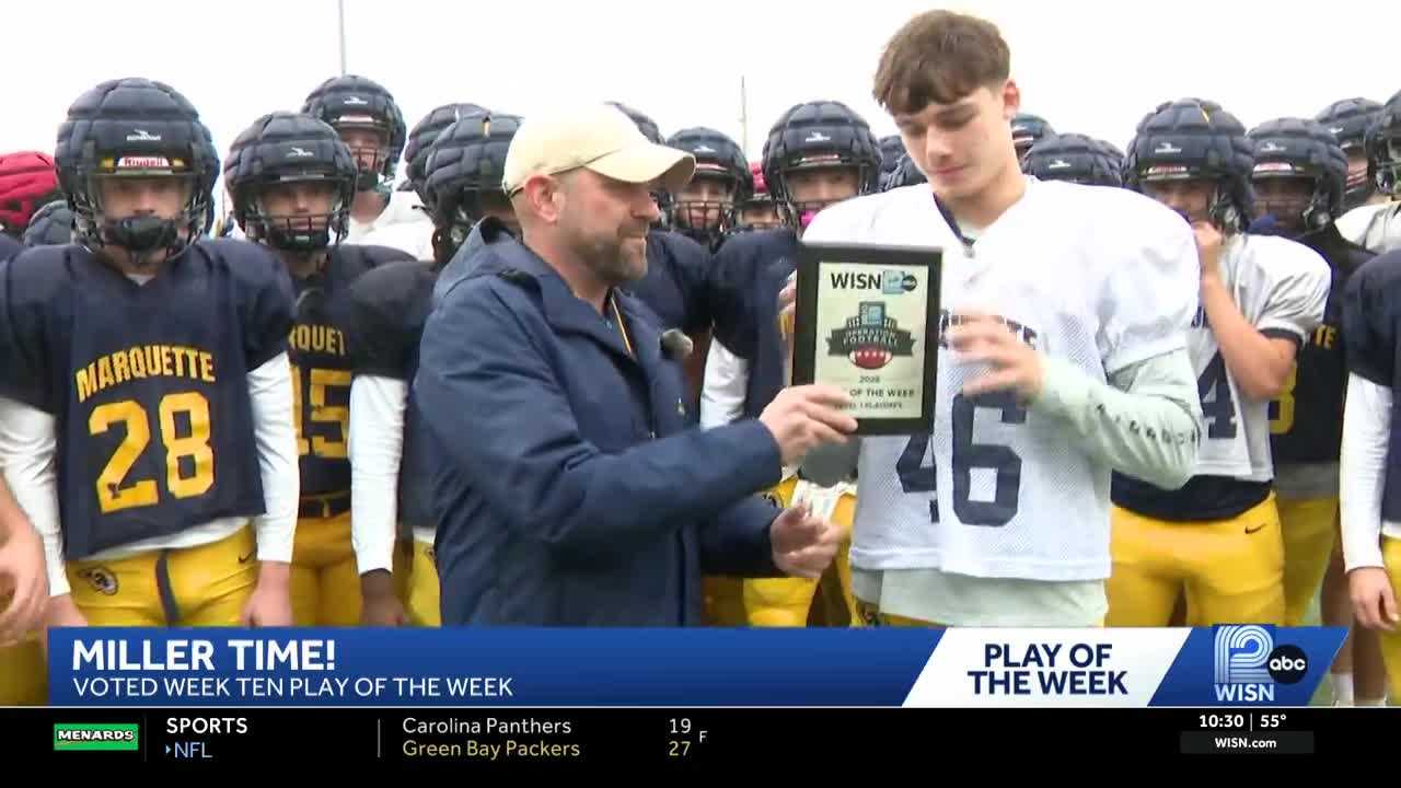 Marquette High School gets Play of the Week plaque for 'Miller Time' — New Berlin Schools news